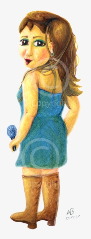 Singer, Kezalina, Cartoon, Illustration, Watercolour - Cocktail Dress
