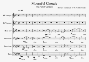 mournful chorale sheet music composed by howard shore - sheet music