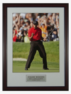 Tiger Woods Fist Pump - Tiger Woods Fist Pump 2008 Us Open Framed Photo Size: