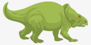Green, Art, Walking, Reptile, Ancient, Triceratops - Dinosaur