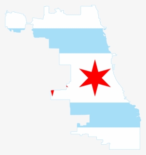 Flag Map Of Chicago - Chicago On The Map Png