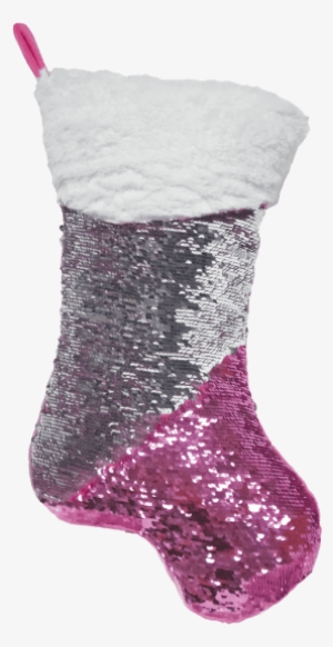 Picture Of Pink Stocking Reversible Sequin Pillow - Frankie's On The Park