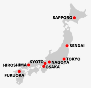 Estimated Travel Time From/to Tokyo Japan Map - Major Cities Japan Map