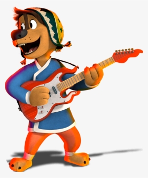 Bodi Rock Dog Playing Guitar 2 - Cartoon Dog Playing Guitar