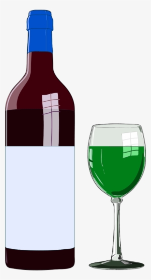 Wine Bottle And Wine Glass - Wine Glass Bottle Clip Art