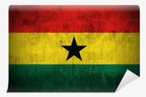 Weathered Flag Of Ghana, Fabric Textured - Guarantee Sticker