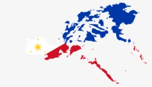 Philippines Flag Overlapping On Its Map - Map Of The Philippines