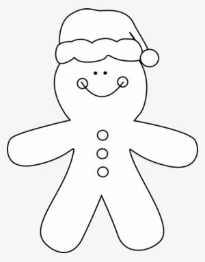 Gingerbread Clipart Santa Hat - Santa Pictures Black And White