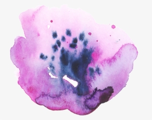 Transparent Ornamental Material Of Purple Flower - Watercolor Painting