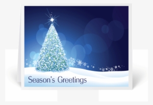 Modern Contemporary Blue Holiday Cards - Greeting Card