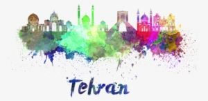 Bleed Area May Not Be Visible - Tehran Skyline Watercolor