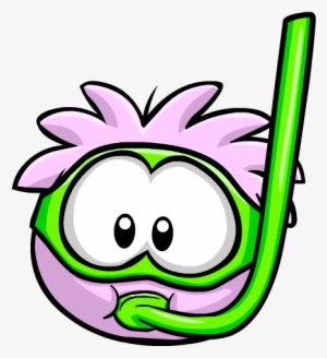 Pink Puffle With A Snorkel - Club Penguin Pink Puffle