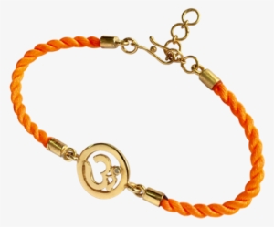 Om Bracelet On Nylon Thread With Gold Plated Adjustable - Silver