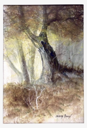 Joseph Boon, Painting, Hardwood Tree In The Fall, Belgium - Watercolor Painting