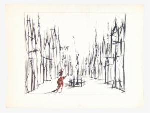 Andre Delfau Original Painting Stage Set Scenic Design - Sketch