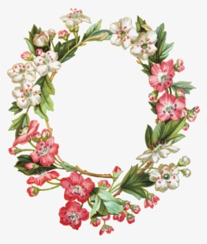 012 Apple Blossom Oval Wreath Graphicsfairy 1,020×1,200 - Free Photo Flower Frames