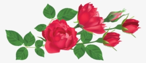 Transparent Red Roses Png Clipart Picture - Rose Leaves Clip Art