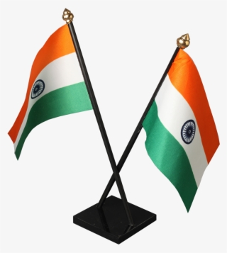 Indian Cross Table Flag With Acrylic Base And Plastic - National Flag Of India Png