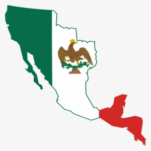 Flag Map Of The First Mexican Empire - First Mexican Empire Flag Map