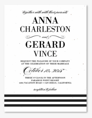 - - Wedding Invitation White Tie