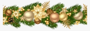 Christmas Decorative Golden Garland Png Clip Art Image - Christmas Border Decoration Png Transparent