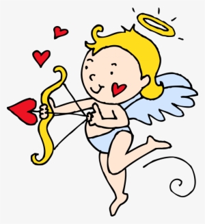 Clip Black And White Library Image Of Valentines Day - Cupid Clipart