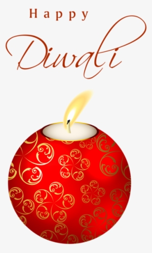 Beautiful Red Happy Diwali Candle Png Clipart Image - Happy Diwali Images Png