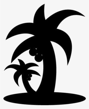 Tropical Beach Palms Trees Silhouette Vector - Icono De Playa Png