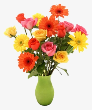 Flower For New Year Greetings, Flowers In Pot Png - Beautiful Colorful Roses Bouquets