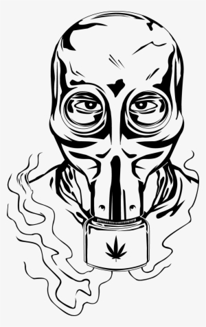 Weed Gas Mask Drawing - Gas Mask Bong Art