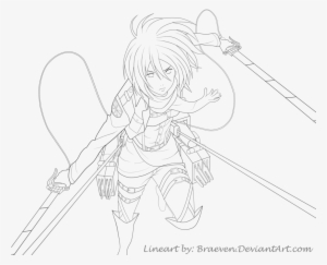 Eren Drawing Mikasa Png Royalty Free Download - Coloriage Attack On Titan