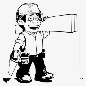 Vector Image Of Carpenter Going For Work - Carpenter Clipart Black And White