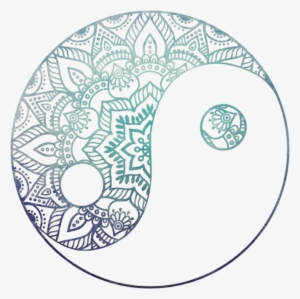 Yinyang Yin Yang Zentangle Symbols Overlay Hipster - Mandala Ying Yang Drawing