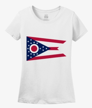 Ladies White Ohio State Flag - Ohio State Flag