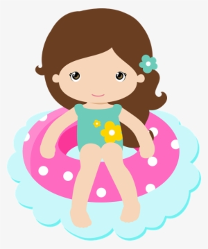 Girl Clipart Swimming - Menina Pool Party Png