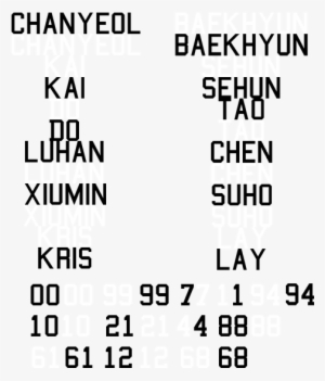Numbers Png Pack Picture Transparent Library - Exo Member Name Png
