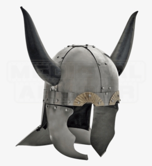 Viking Helmet With Leather Horns - Medieval Viking Horned Helmet