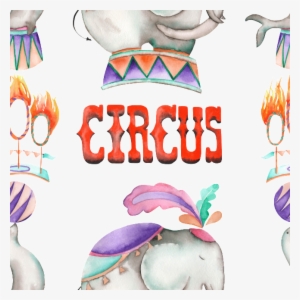 Hand-painted Watercolor Circus Background Transparent - Circo Acuarelas
