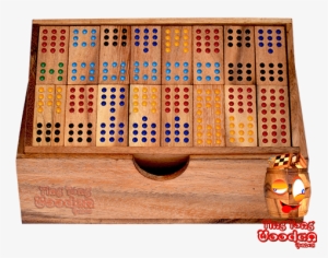 Domino 12 Family Box Domino With 96 Wooden Dominoes - Game