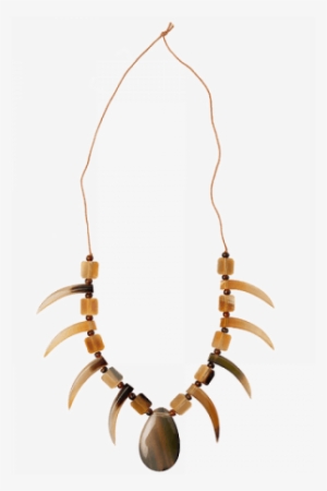 Tribal Pattern Pendant Necklace In Natural Color - Necklace
