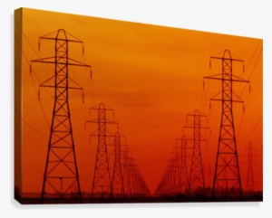 Hydro Power Lines And Towers, Glass, Manitoba Canvas