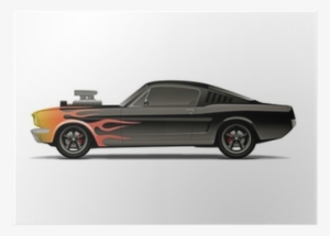 Castomized Muscle Car With Supercharger And Flames - Muscle Car