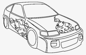 Drawn Flame - Race Car Coloring Pages