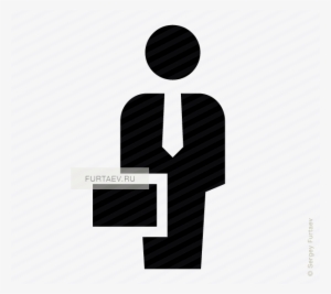 Vector Icon Of Standing Man With Tie And Briefcase - Man With Briefcase Icon