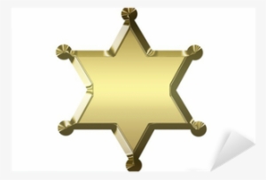 Blank Golden Sheriff Star Isolated On White Background - Sheriff