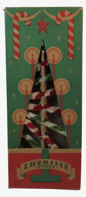 Chenille Candy Canes In Original Box Vintage Christmas - Christmas Ornament