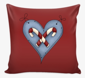 Country Christmas Candy Cane Heart 16" Square Pillow - Candy Canes Tile Coaster