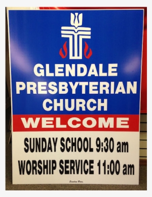 Church Welcome Sign - Guys, Girls Tin Sign 12 X 18in