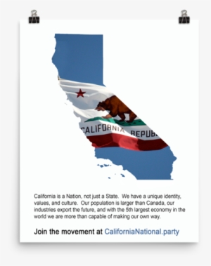 Cnp California Map And Flag, Glossy Poster - 3x5 Ft California Repub State Of Flag