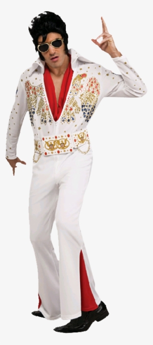 Elvis Presley White Jumpsuit Deluxe Adult Costume - Elvis Costume